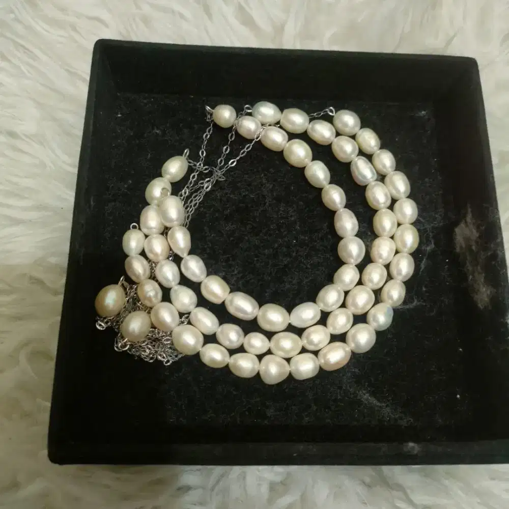 Kalung mutiara 3 susun
