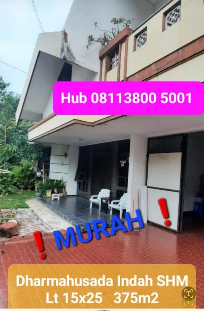 BU‼️JUAL MURAH Dharmahusada Indah dkt Mall Galaxi