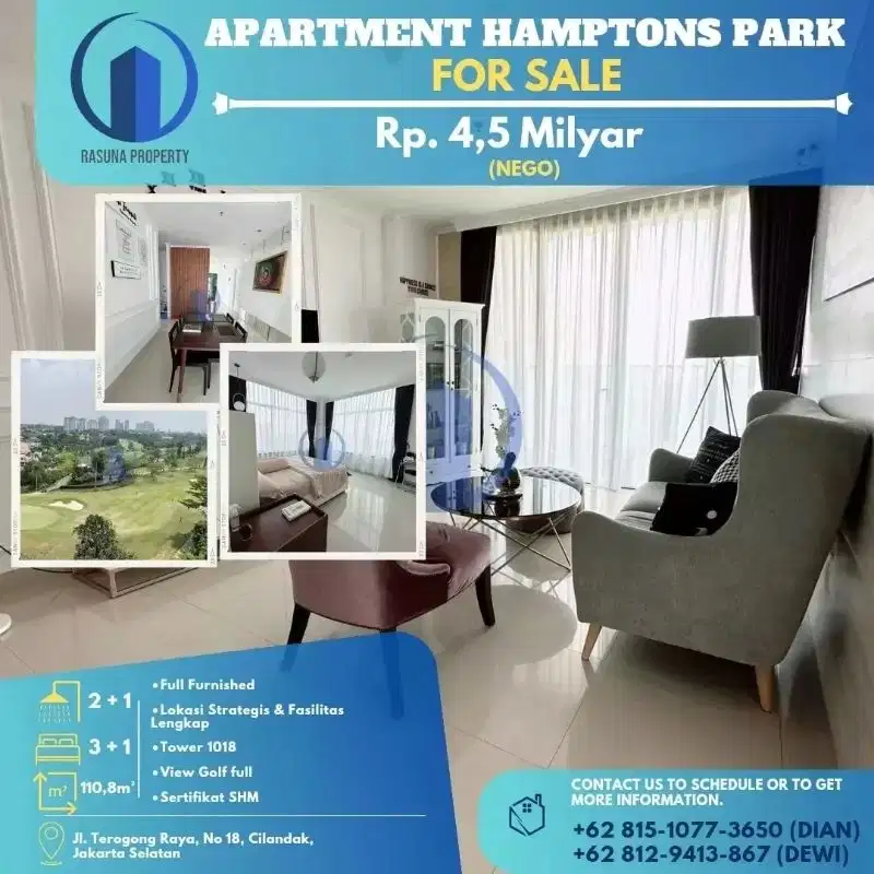 For Sale, Apartment Hampston Park, 4BR, L 110,8m², Furnished, SHM