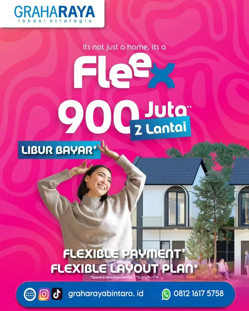 Cluster FLEEX Rumah 2 Lantai Lokasi Graha Raya Bintaro