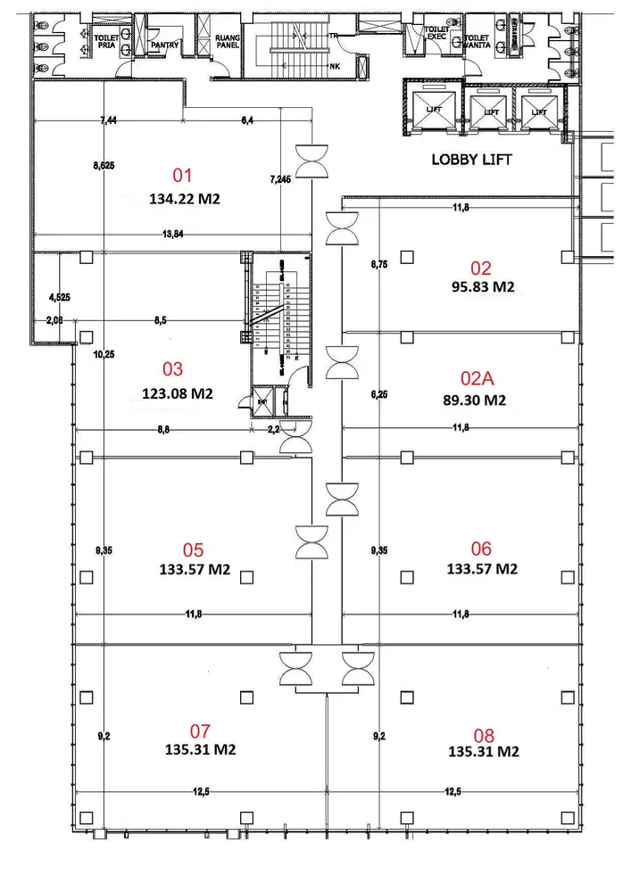 AREA BERKEMBANG! Kantor Disewakan Kawasan Senen, Luas 135,31 m²