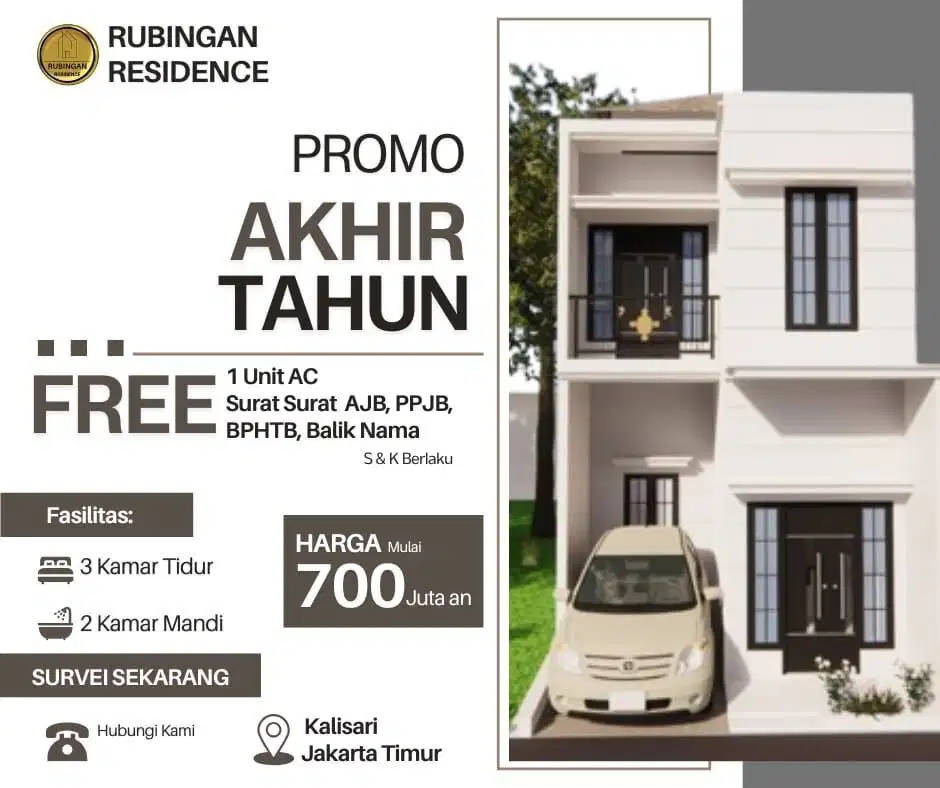 Hunian Modern Classic 2 lantai Di Kalisari Ps Rebo Jakarta Timur