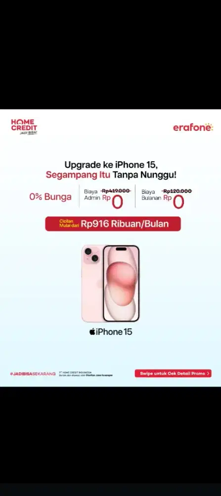 KREDIT IPHONE 15 GARANSI RESMI  BUNGA 0%