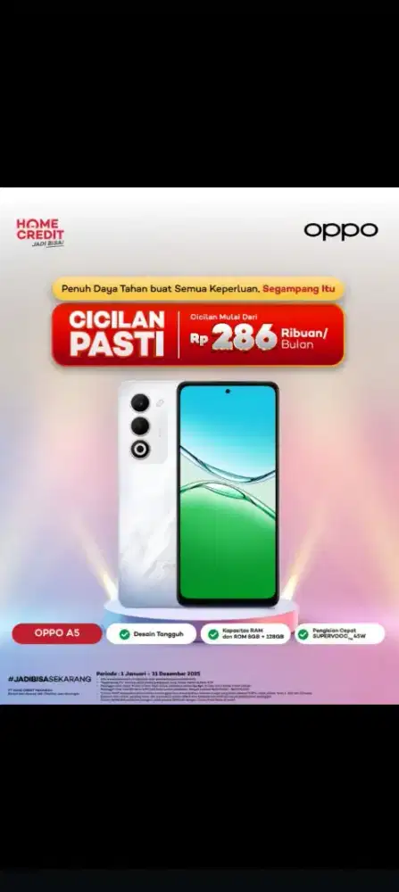 KREDIT OPPO A5 RAM 8/256 GB DENGAN BUNGA 0%