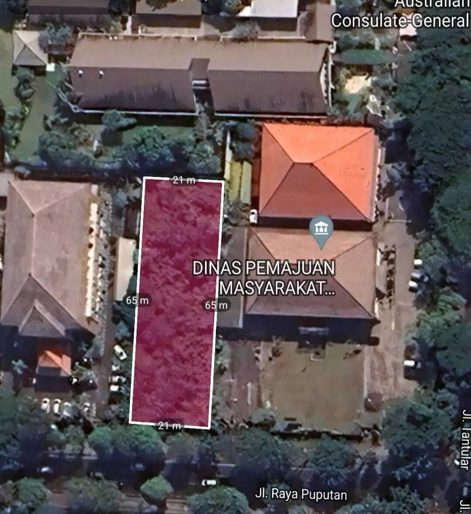 Tanah jl utama raya puputan renon denpasar dijual