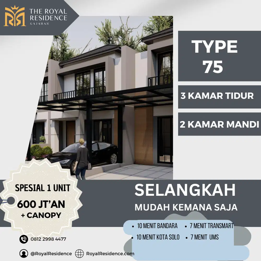 Di Colomadu Rumah 2 Lantai, Selangkah Mudah ke Mana Saja