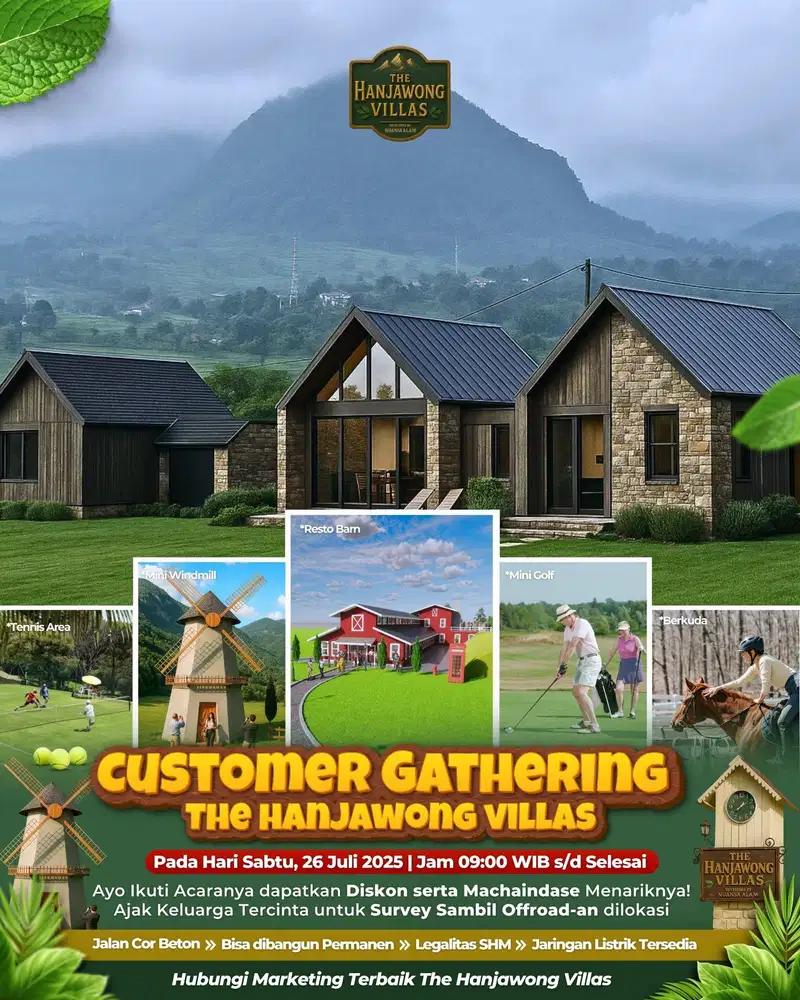 Tanah kavling shm view gunung udara dingin dekat Jabodetabek