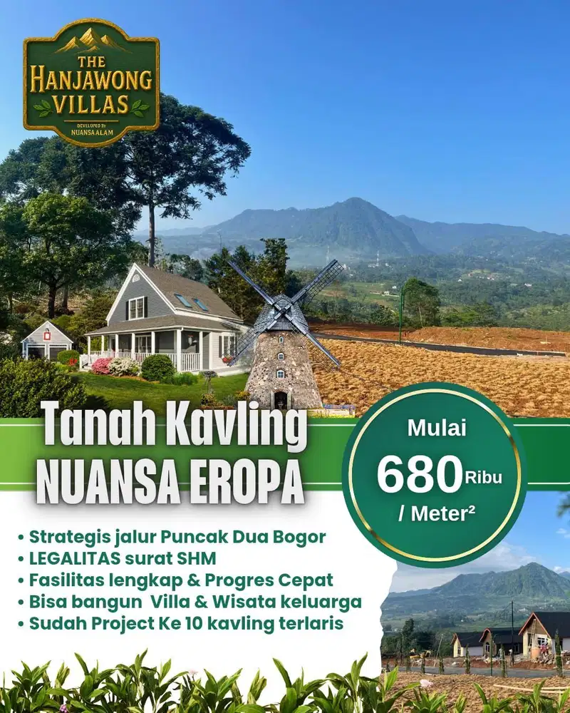 Jual tanah kavling di puncak dua bogor