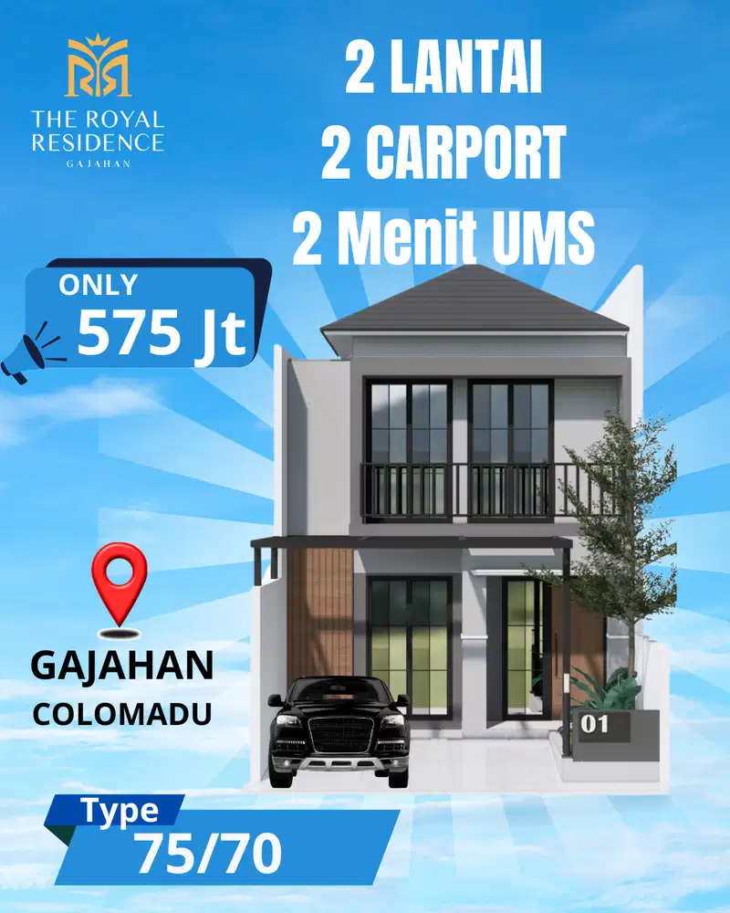 ( Gajahan ) Rumah  2 Lantai Dekat UMS