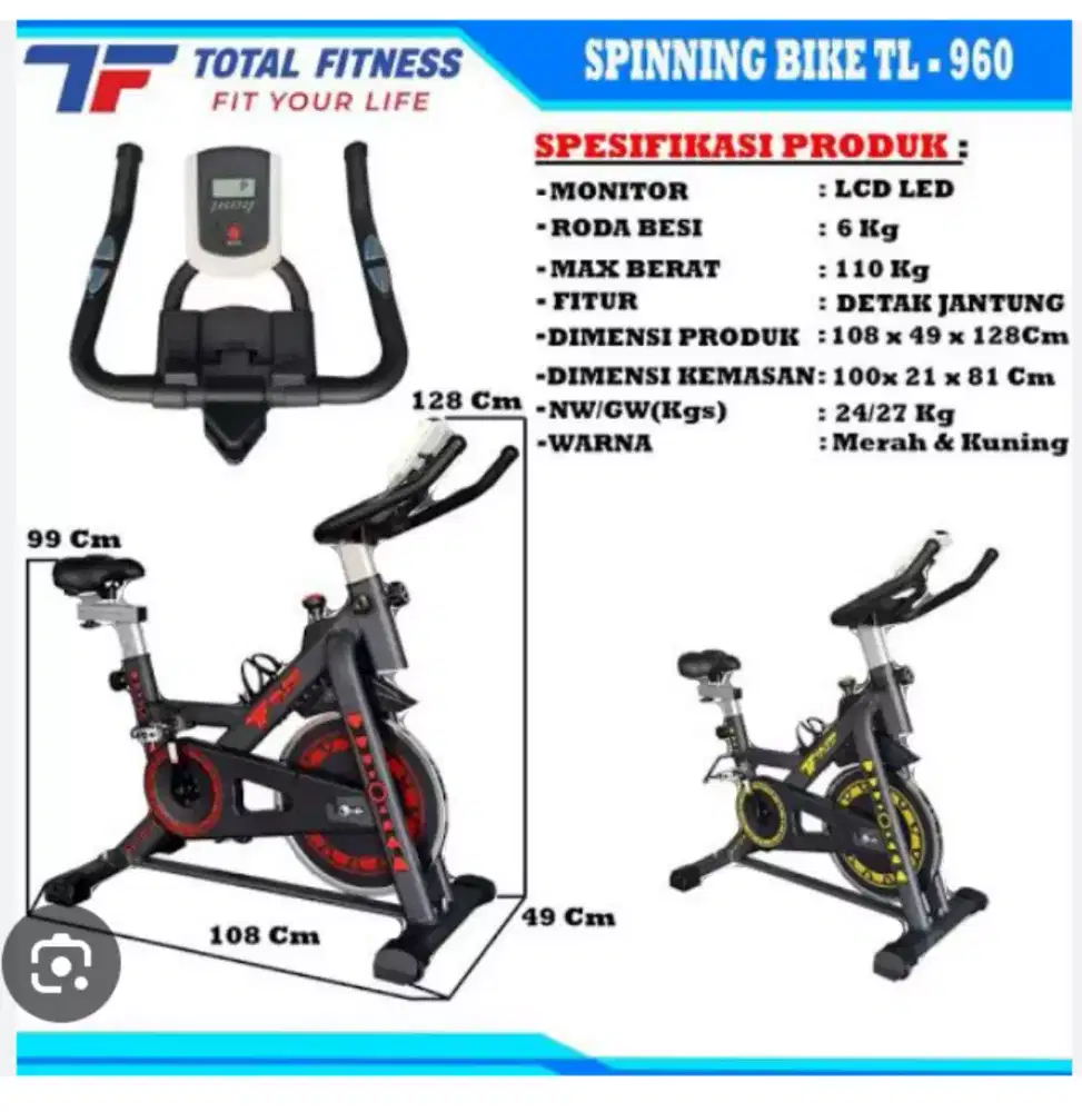 Alat fitnes SPinning seri tl 960 hitam