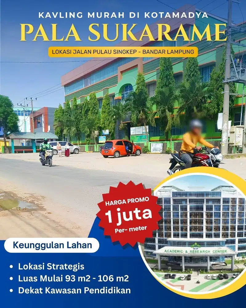 DI JUAL CEPAT TANAH KAVLING PALA SUKARAME DEKAT UIN