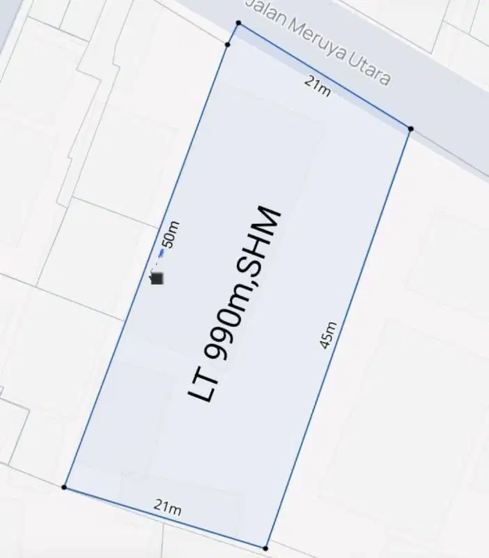 Dijual lahan darat siap bangun di Meruya utara