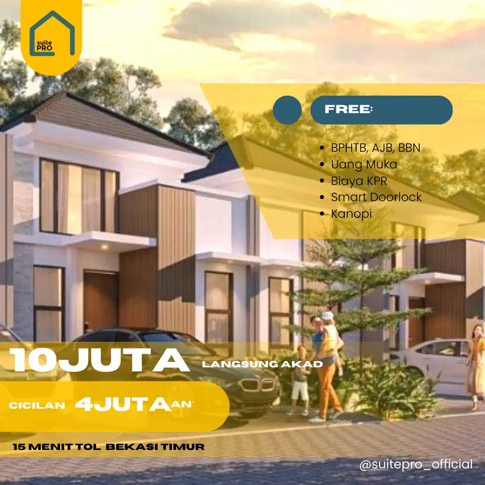Rumah 1 Lantai Bekasi Kota 15 Menit Tol Bekasi Timur