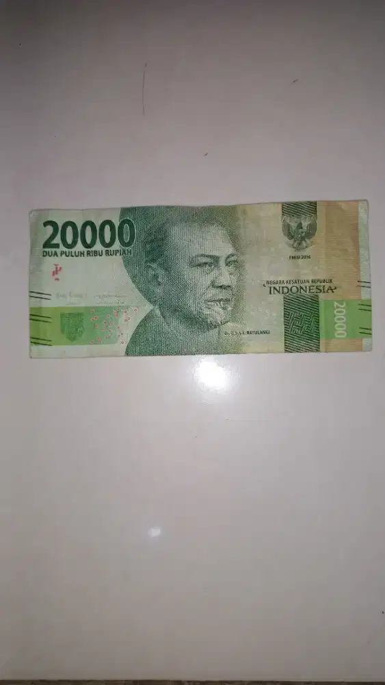 Uang kertas Rp 20 rb no seri unik