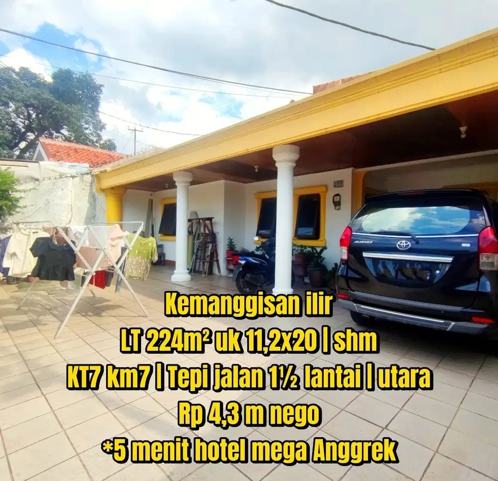 Lokasi emas! Harga nego! Rumah kost 1,5 lantai siap huni lebar 11 meter tepi jalan kemanggisan ilir jakarta barat