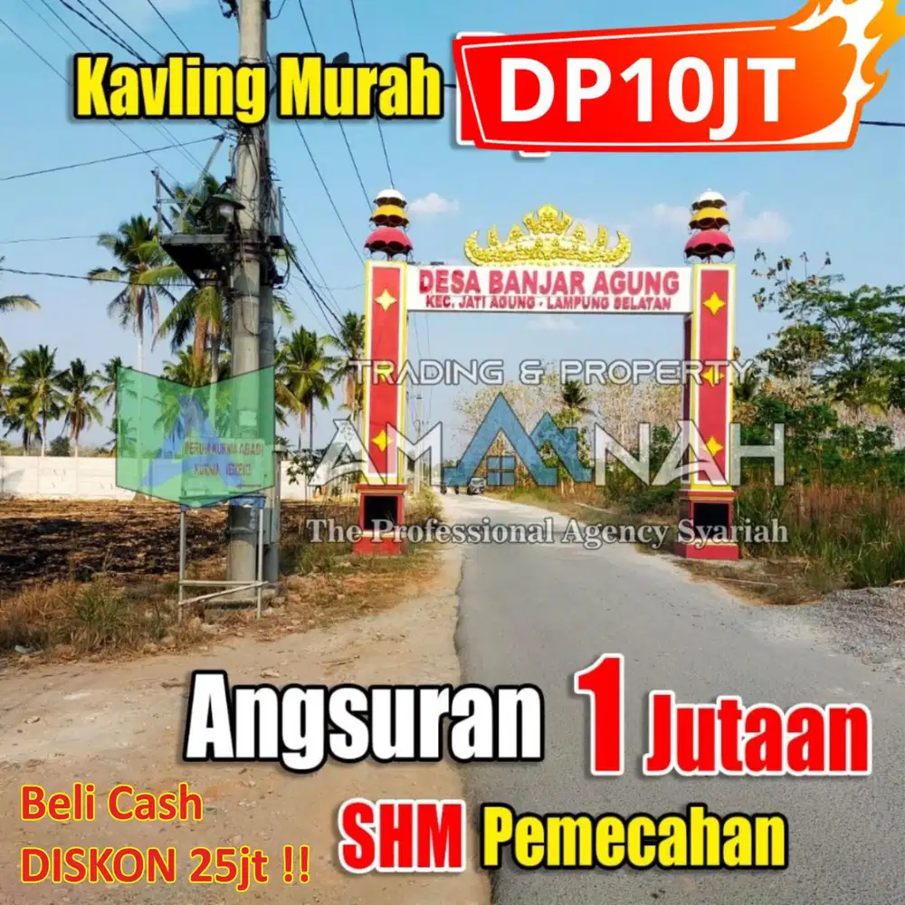 TANAH KAVLING ITERA BELAKANG SPBU ITERA MURAH BISA KREDIT