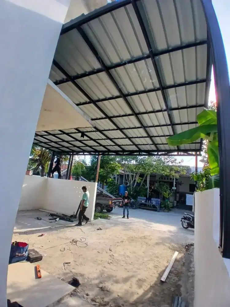 Kanopi bajaringan reagelan cat hitam