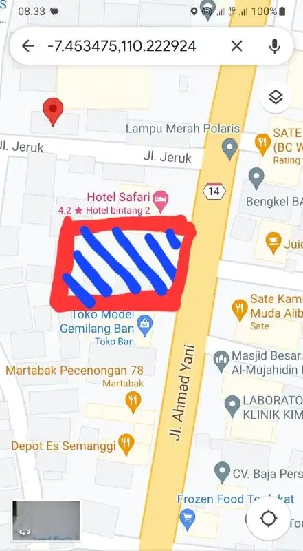 TANAH STRATEGIS JL A YANI MAGELANG COCOK UNTUK PUSAT BISNIS