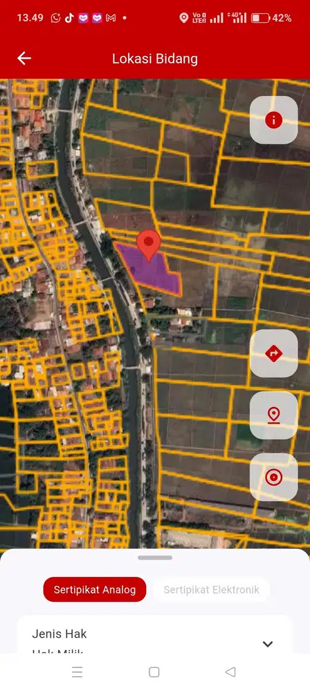 Dijual sawah Rp 250 RB/m di Karawang Dekat Jalan Syech Quro