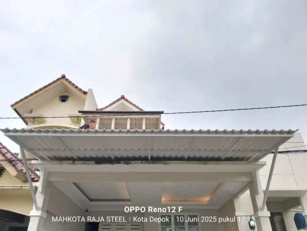 Kanopi minimalis modern idaman atap alderon double layer