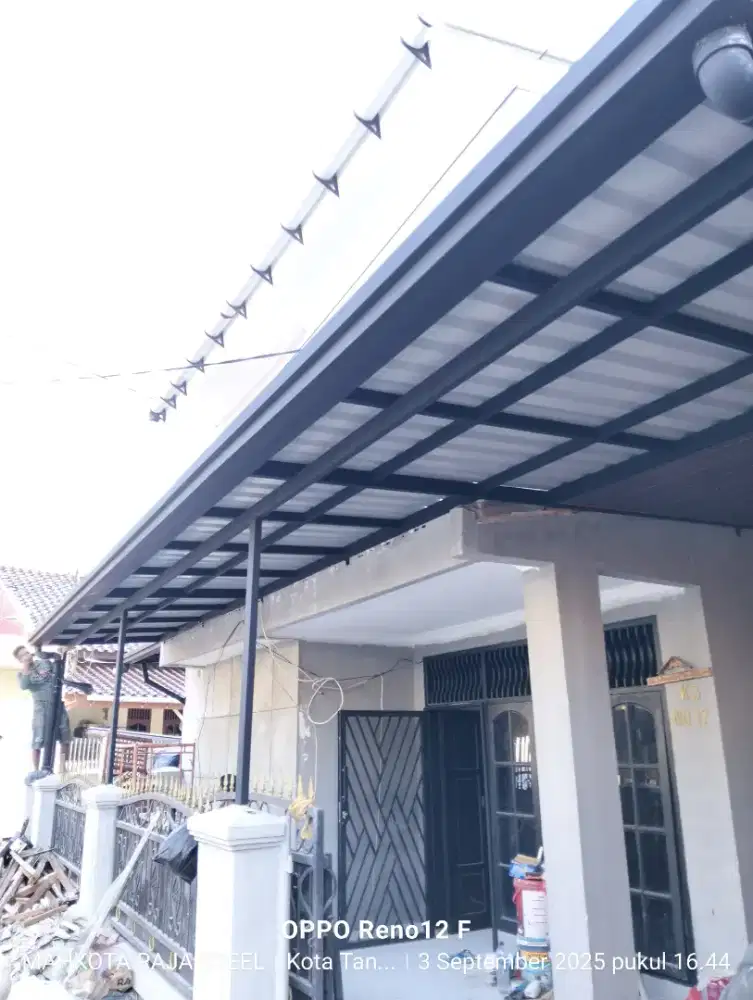 Kanopi minimalis modern idaman atap alderon double+profil