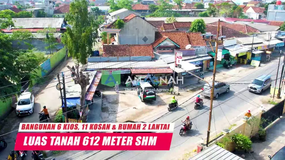 JUAL TANAH BONUS KIOS 6 PINTU BONUS RUMAH 2 LANTAI DAN KOS KOSAN