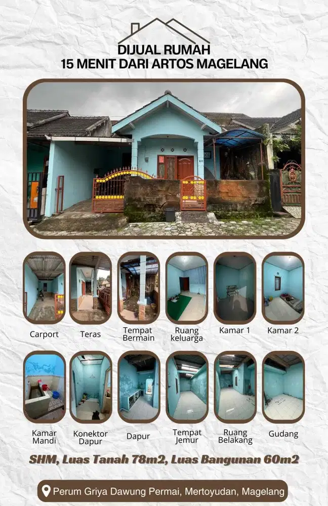 RUMAH 275JT DEKAT PAKELAN MERTOYUDAN TERMURAH SIAP HUNI