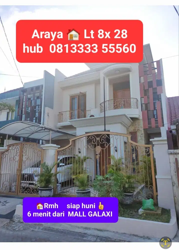 JUAL ‼️RUMAH ARAYA 2 LANTAI mewah