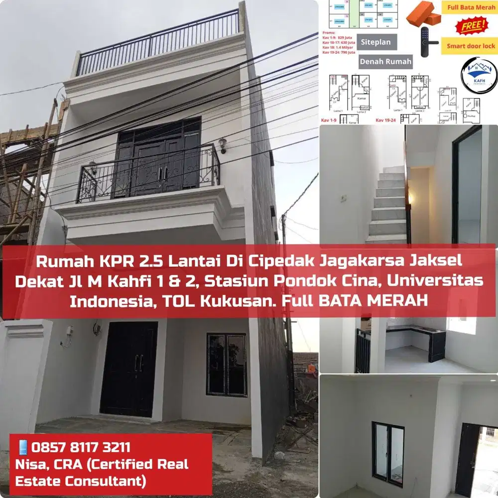 Rumah KPR Di Jagakarsa Jaksel 3 Lantai Dekat Jl M Kahfi 1 2 Stasiun