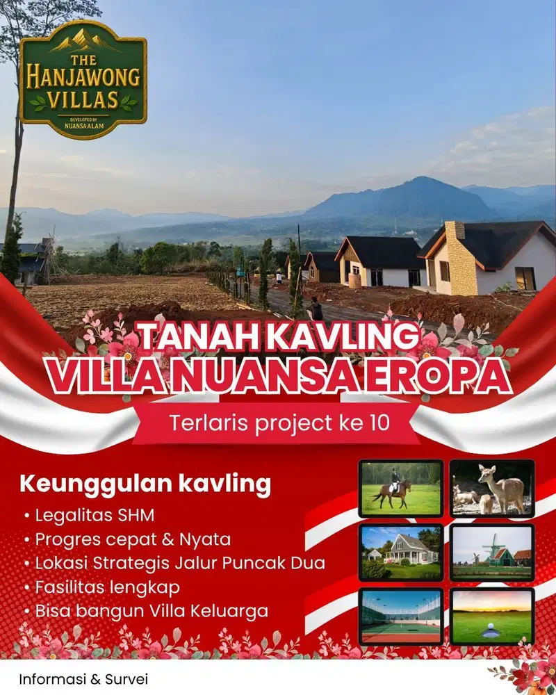 Tanah kavling Villa shm di bogor nuansa Eropa hanjawong villas