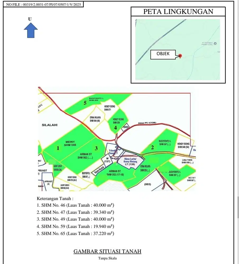 lahan tanah kosong seluas 67 hektar dekat IKN di jual via lelang