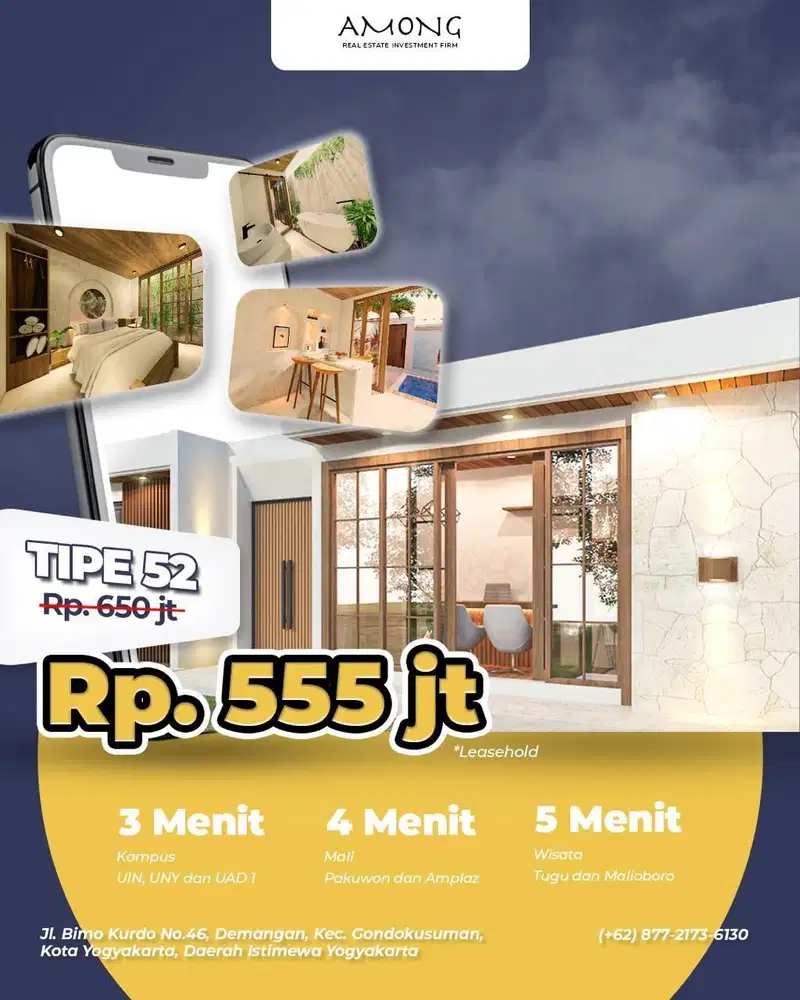 Vila fasilitas kolam renang pribadi kualitas premium memakai MARMER