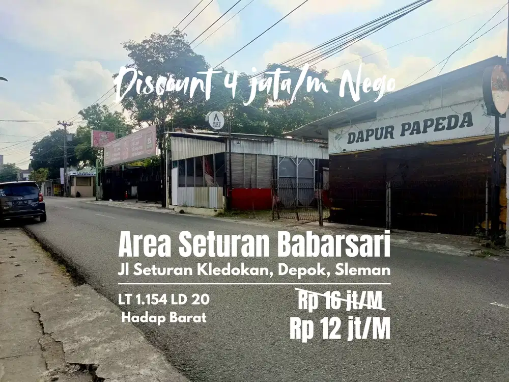 Tanah tepi jalan raya seturan cocok untuk Kantor, Kuliner atw Kost