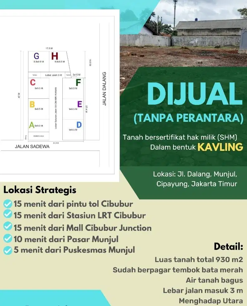 Dijual cepat tanah kav cipayung jakarta timur