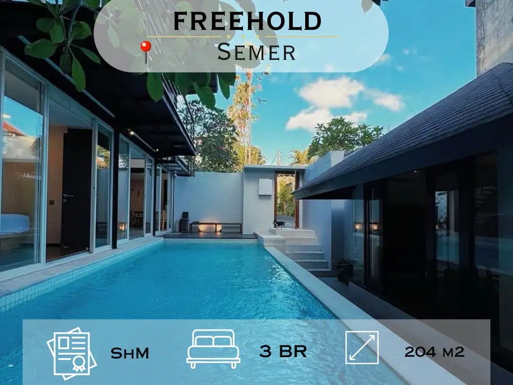 Dijual Villa Modern 2 Lantai Lokasi Semer, Badung Bali