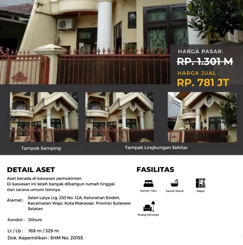 DIJUAL RUMAH TINGGAL 2 LANTAI