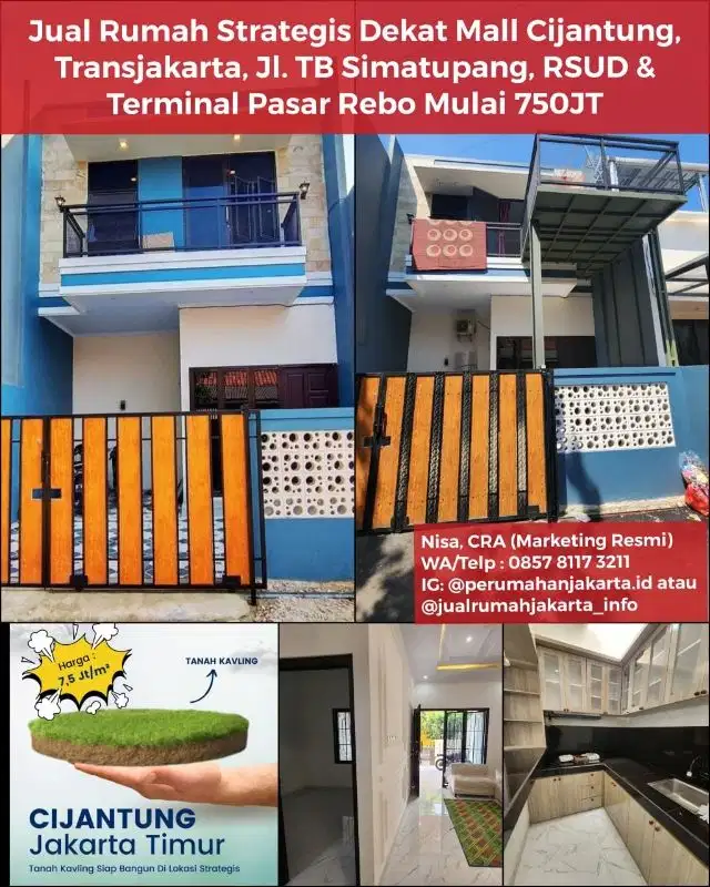 Rumah Dijual Di Pasar Rebo Jakarta Timur Dekat Mall Cijantung,