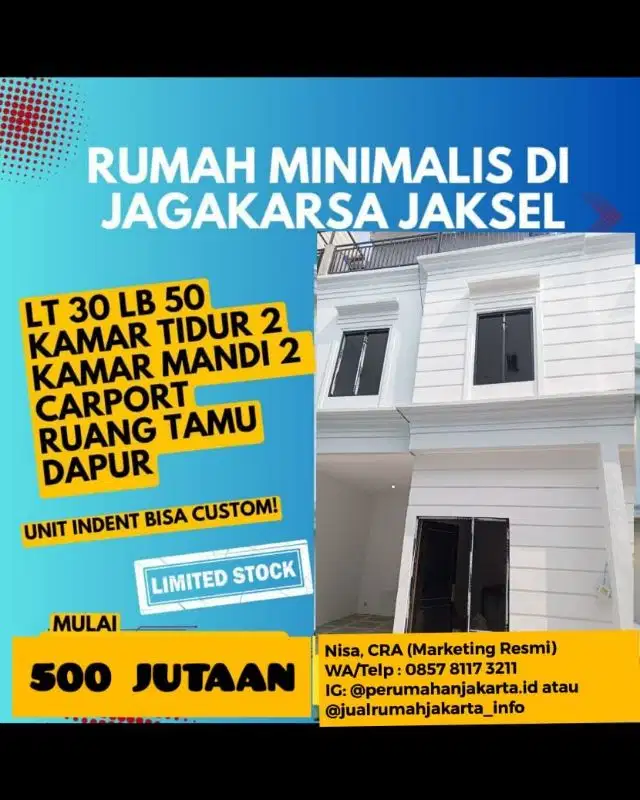 Dijual Rumah Dekat Jalan Utama M Kahfi 1 Jagakarsa Jaksel