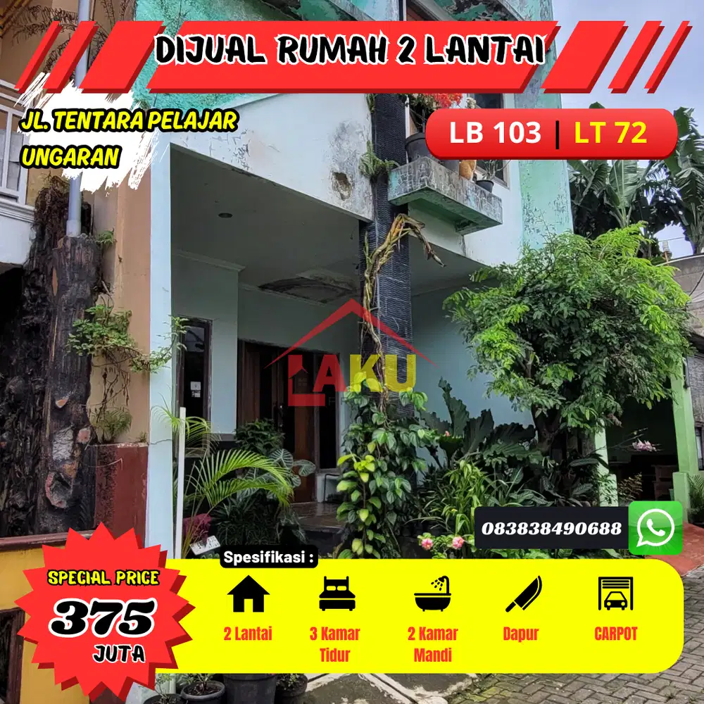 Rumah 2 Lantai di Ungaran Kota Dekat Kampus Undaris Ungaran