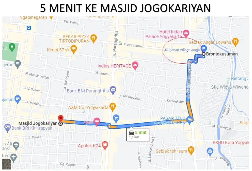 Rumah dalam kota yogyakarta dekat Masjid Jogokariyan
