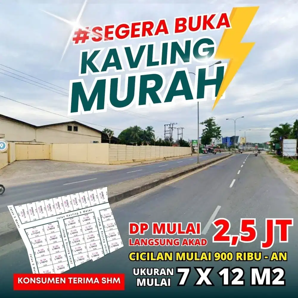 TANAH KAVLING MURAH DEKA5 JALAN RAYA LINTAS DAN DEKA5 BANDARA BRANTI