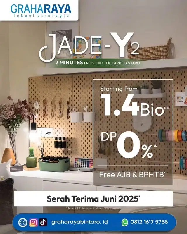 VAZZA Living Tipe JADE-Y2 Rumah DP 0% Graha Raya Bintaro