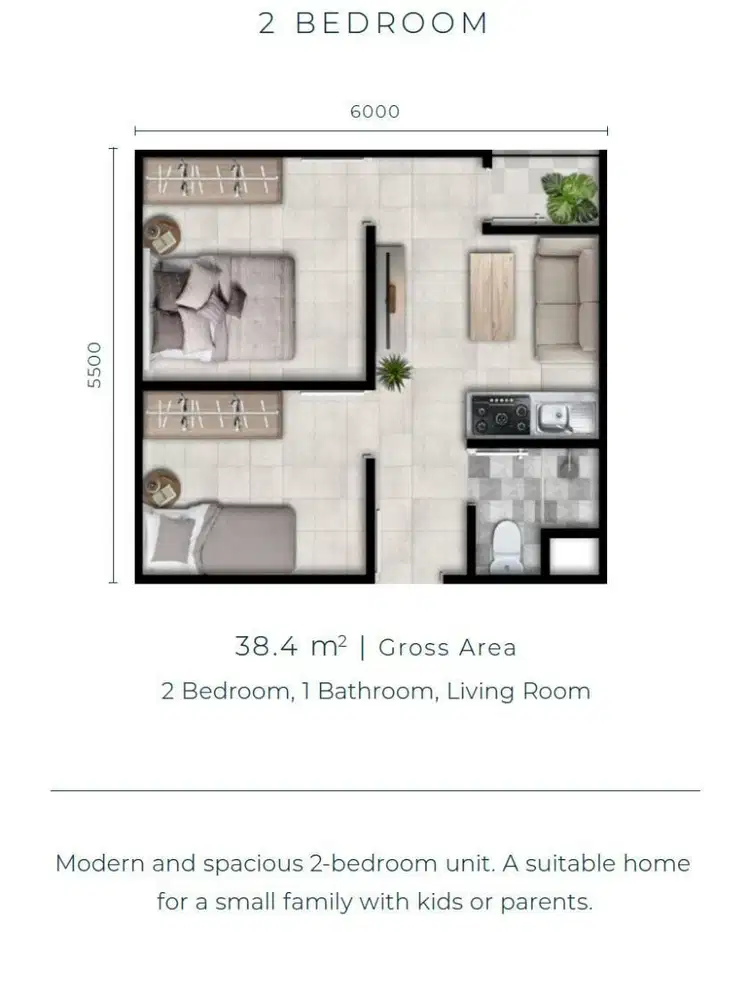 DIJUAL APARTEMEN MONDE CITY TERMURAH 2 BEDROOM