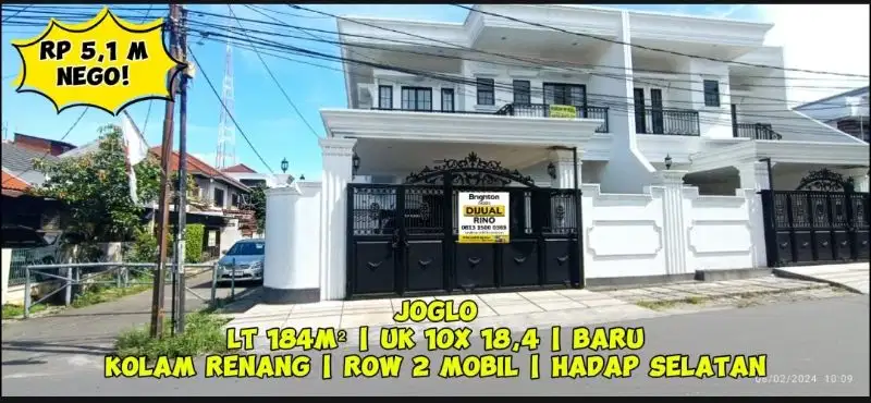 Rumah Baru Jalan Masjid Assalam raya Joglo Jakarta Barat