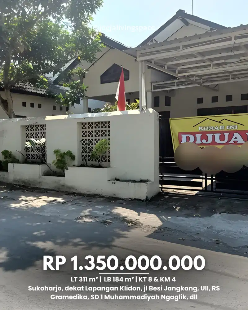 A170 - Hunian dan Tanah Luas Banyak Kamar Daerah Strategis Sukoharjo