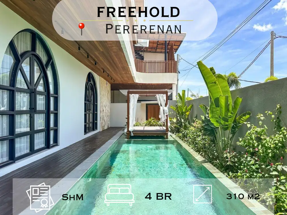 Villa Baru Gaya Tropis Modern dengan View Sawah, Pererenan Bali