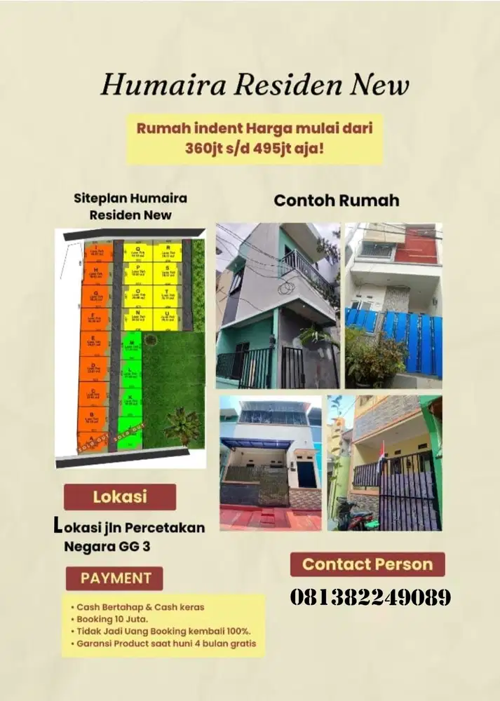 Di jual rumah tipe cluster di cempaka putih jakarta pusat