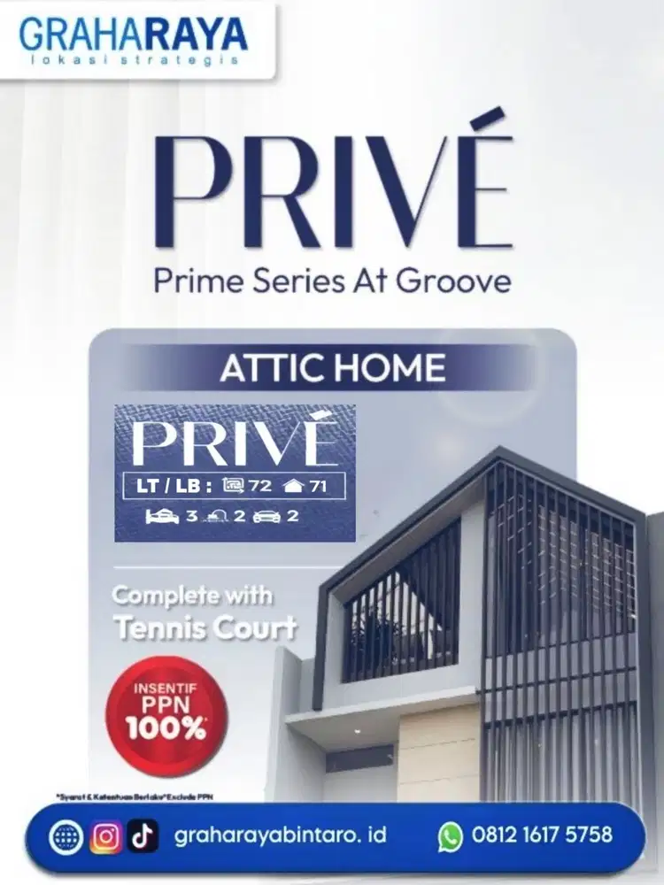 PRIVE Fortune Groove Graha Raya Rumah 2 Lantai Dp 0%