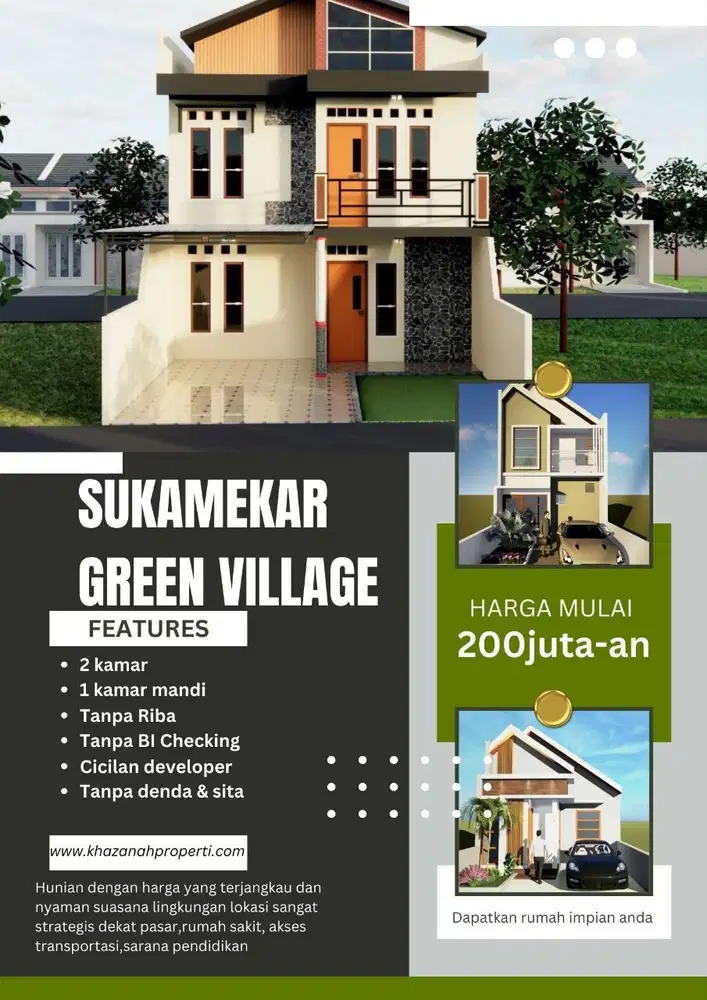 Lokasi strategis rumah syariah 2 lantai dekat Stasiun Bekasi