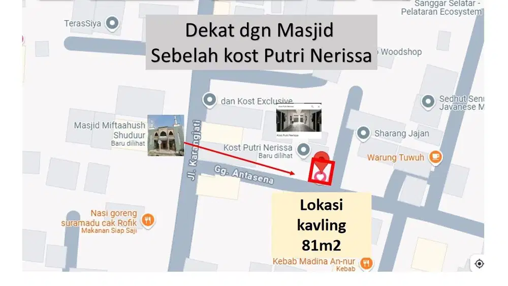 Tanah Kavling SHM sebelah Kost dekat Kampus UMY Yogyakarta